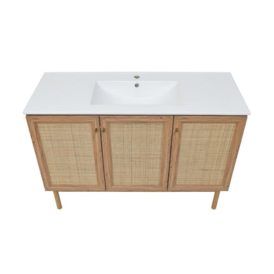 Classe 48" Freestanding Bathroom Vanity in Golden Oak with Sink Top