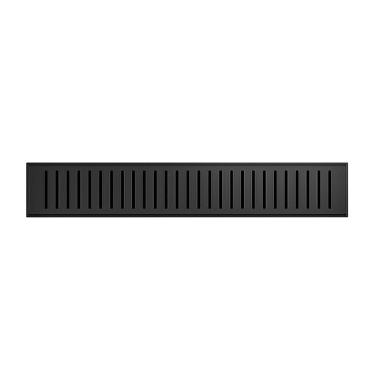Voltaire 18" Stainless Steel Linear Shower Drain in Matte Black