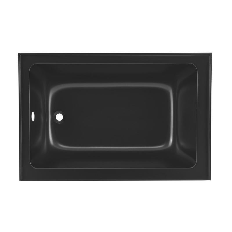 Voltaire 48" x 32" Left-Hand Drain Alcove Bathtub with Apron in Matte Black