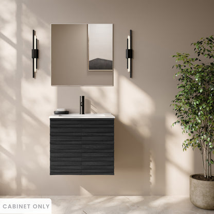 Cascade 24" Wall-Mounted Bathroom Vanity Cabinet without Top in Black Oak
