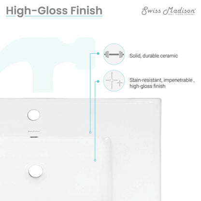 30" Ceramic Vanity Sink Top