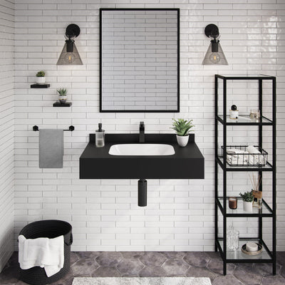 Avancer 36'' Wall Mount Sink In Black Marquina