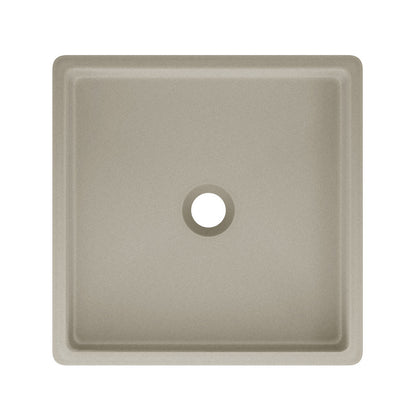 Lisse 15.5" Concrete Square Vessel Sink in Matte Taupe