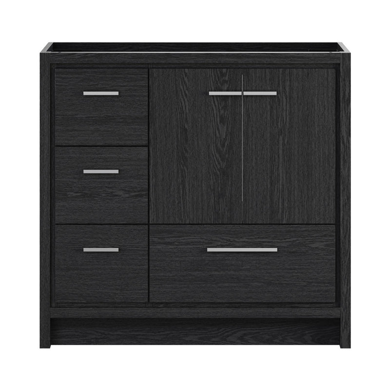Virage 36" Freestanding Bathroom Vanity in Black Oak without Sink Top