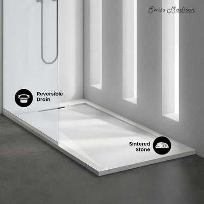Terre C Series 60" x 32" Reversible Drain Shower Base
