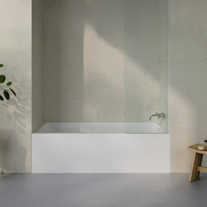 Voltaire 72 x 36 Skirted Right Drain Soaking Alcove Bathtub in Glossy White, Drain Included