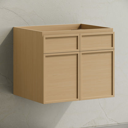 St. Tropez 24" Wall-Mounted Bathroom Vanity Cabinet without Top in Natural Oak