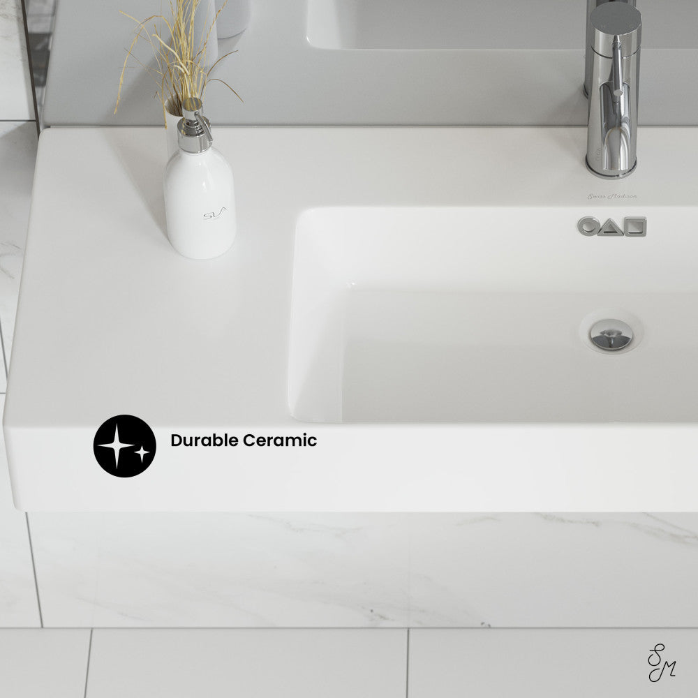 St. Tropez 36" Rectangle Wall-Mounted Sink with Right Side Faucet Mount