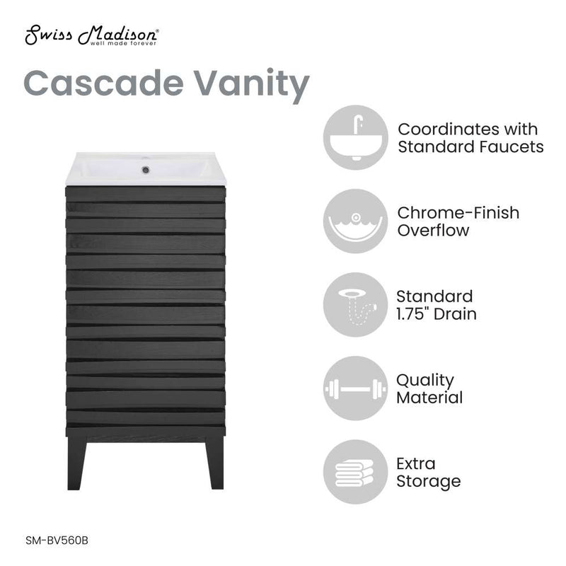 Cascade 18" Bathroom Vanity in Black