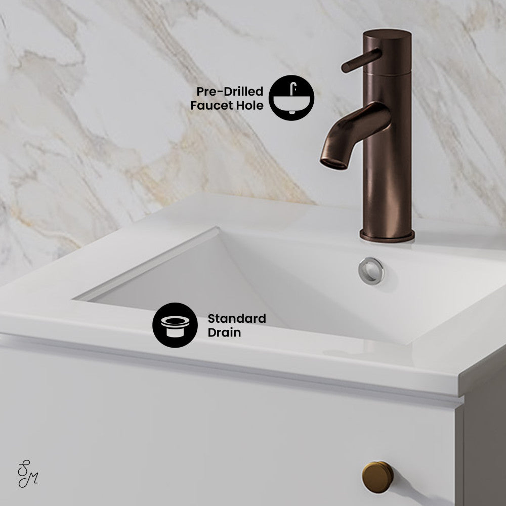 Manoir 18" Bathroom Vanity in White