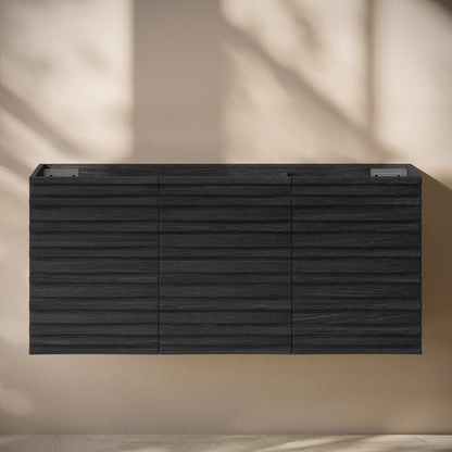 Cascade 48" Wall-Mounted Bathroom Vanity Cabinet without Top in Black Oak