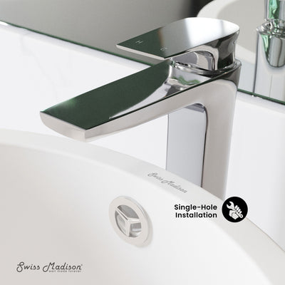 Monaco Single Hole, Single-Handle, High Arc Bathroom Faucet in Chrome