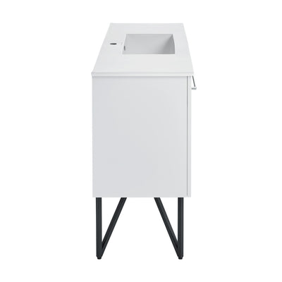 Annecy 48" Freestanding Bathroom Vanity in White with Sink Top