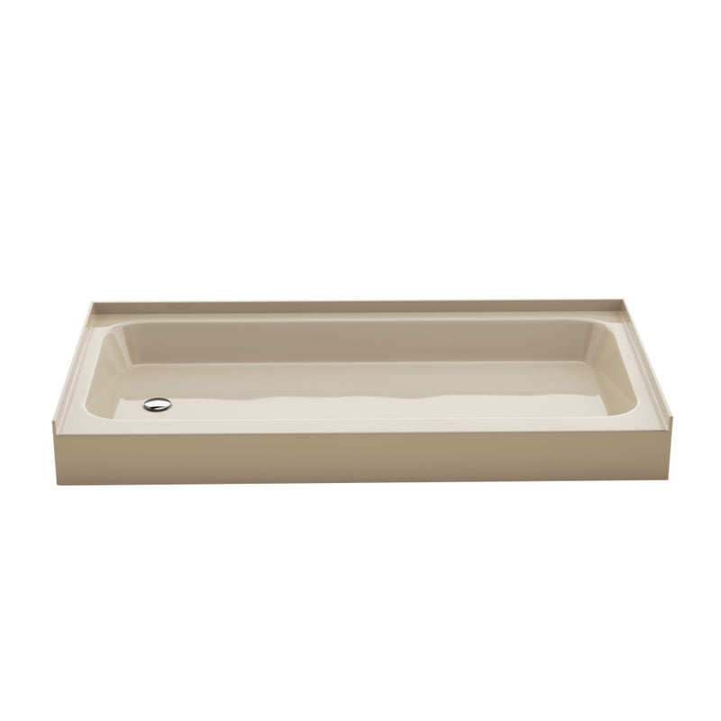 Voltaire 60 x 30 Shower Pan Base with Left Drain in Glossy Bisque