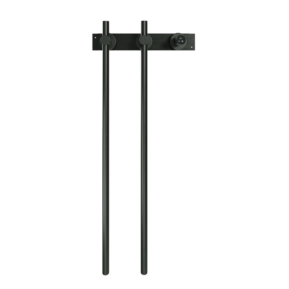 Monaco 2-Bar Electric Towel Warmer with Timer in Matte Black