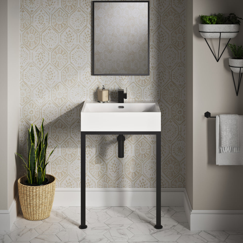 Concorde 24" Rectangle Console Sink with Matte Black Legs