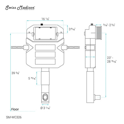 Fantome E 2' x 6' Concealed In-Wall Toilet Tank Carrier System for Back to Wall Toilet