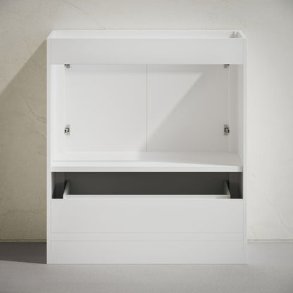 Virage 30" Freestanding Bathroom Vanity in White without Sink Top