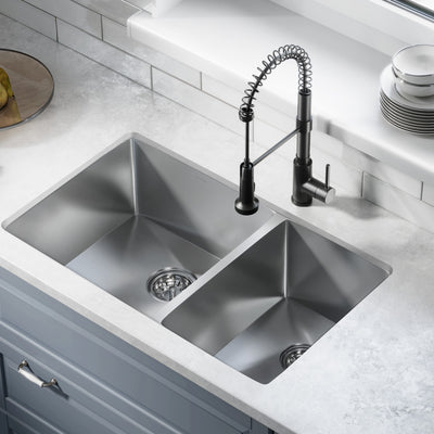 Rivage 33 x 20 Stainless Steel, Dual Basin, Undermount Kitchen Sink