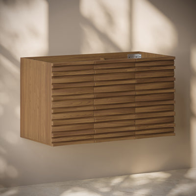 Cascade 36" Wall-Mounted Bathroom Vanity Cabinet without Top in Brown Oak