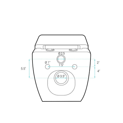 Concorde Wall-Hung Toilet Bundle 0.8/1.6 GPF Dual Flush in Glossy White with Black Flush Plate