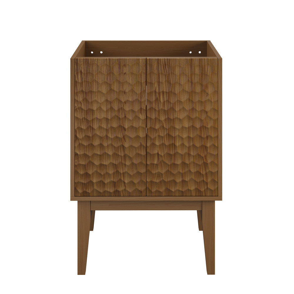 Bosse 24" Freestanding Bathroom Vanity Cabinet without Top in Brown Oak