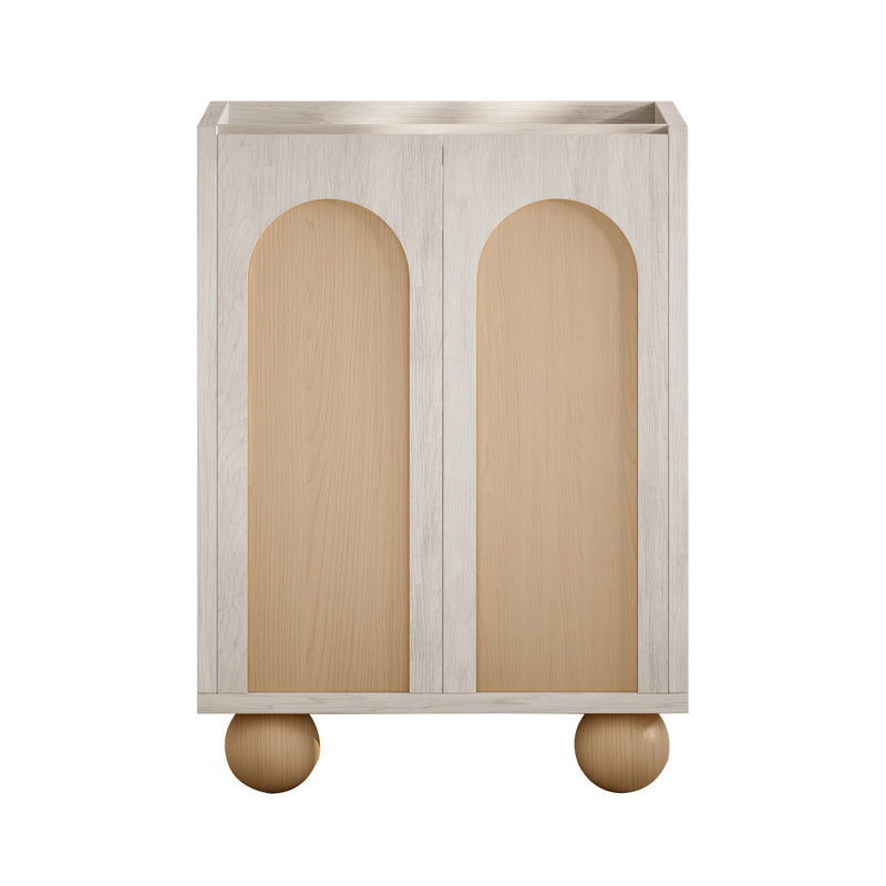 Plaisir II 24" Freestanding Bathroom Vanity Cabinet without Top in White Oak