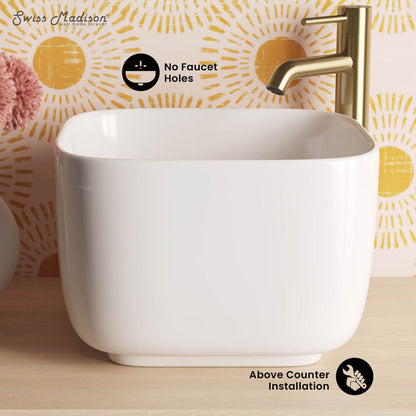 Carre 14.5" Square Vessel Bathroom Sink