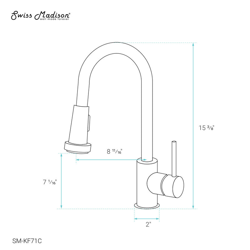 Nouvet Single Handle, Pull-Down Kitchen Faucet in Chrome