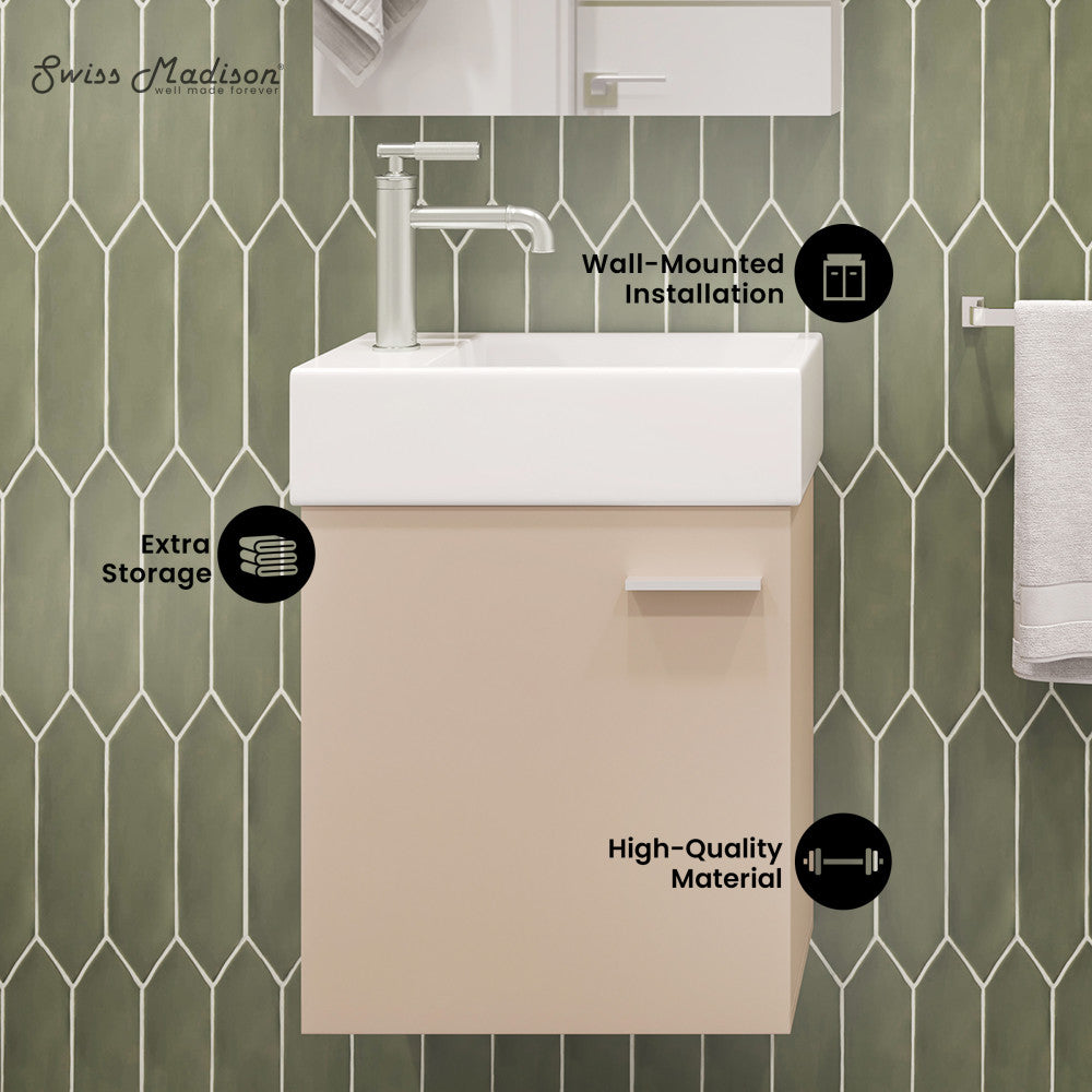 Colmer 18" Wall-Mounted Bathroom Vanity in Sandstone