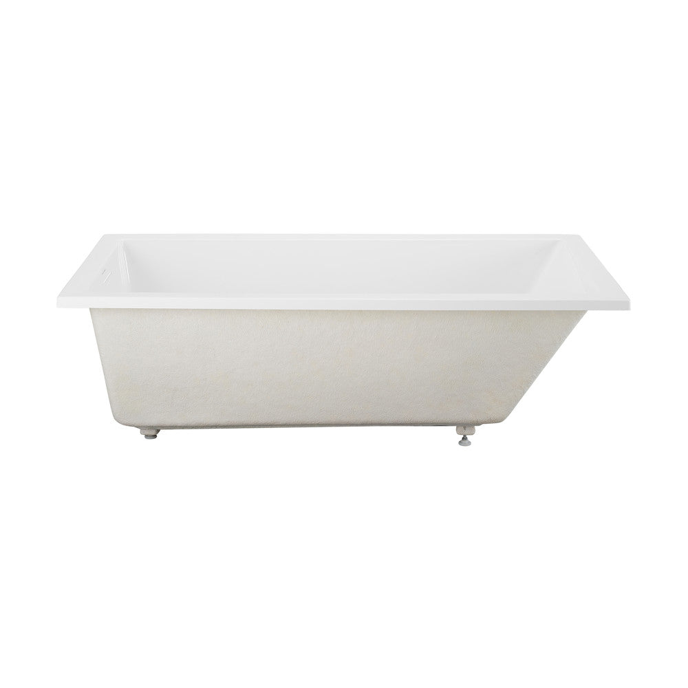 Voltaire 72 x 36 Reversible Drain Soaking Drop-in Bathtub in Glossy White with Integrated Overflow, Drain Included