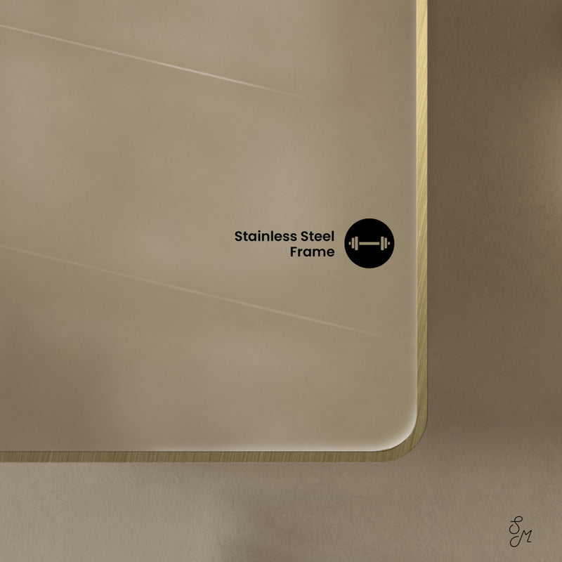 Pierre 20 x 30 Rectangle Recessed/Wall Mount Medicine Cabinet with Mirror in Brushed Gold