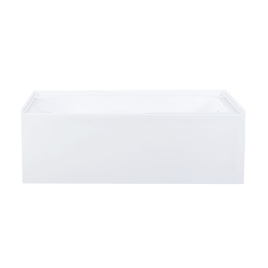 Voltaire 60 x 32 Skirted Right Drain Soaking Apron Bathtub in Glossy White with Integrated Overflow and Armrest, Drain Included