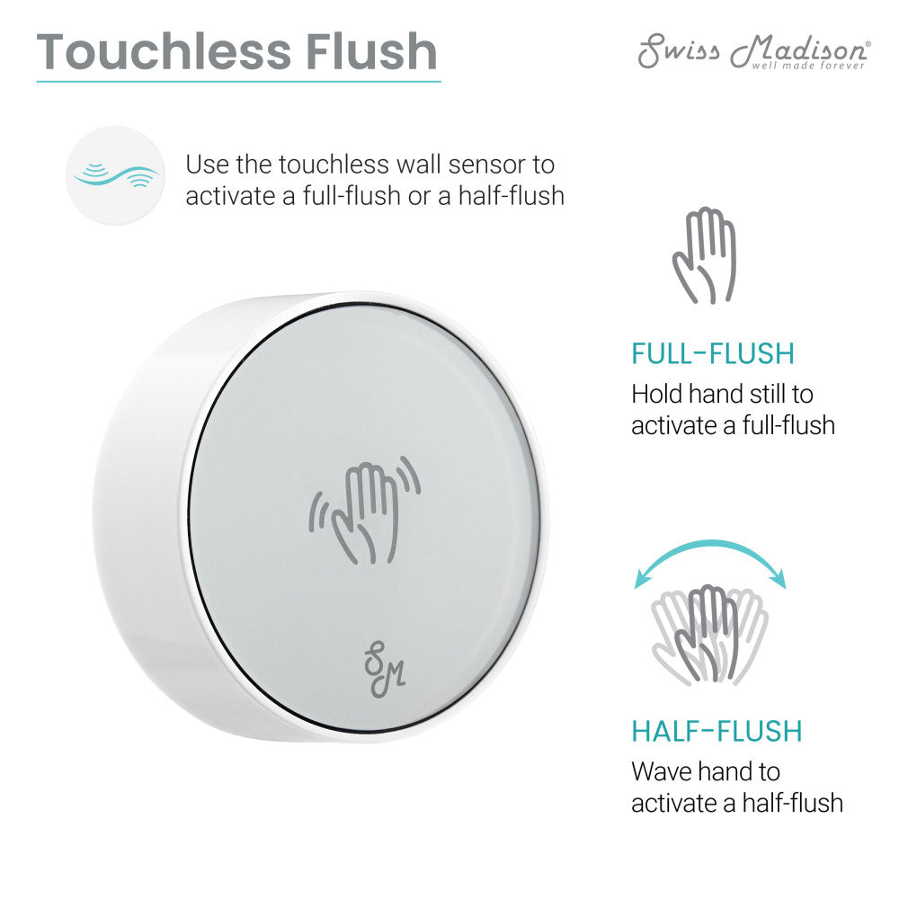 Touchless retrofit kit in white, electric sensor flush accessory for toilets.