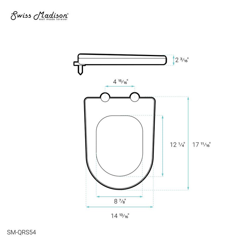 Quick Release Toilet Seat in Matte Black (SM-1T254MB, SM-1T274MB, SM-1T181MB)