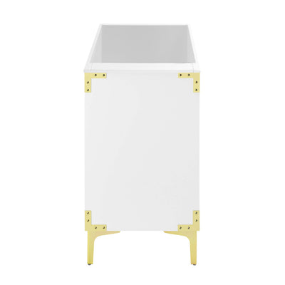 Voltaire 36" Single, Bathroom Vanity in White with Gold Hardware - Cabinet Only