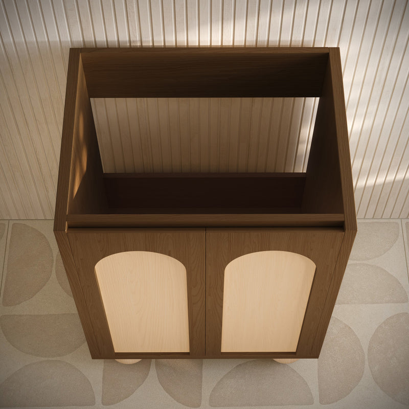 Plaisir II 24" Freestanding Bathroom Vanity Cabinet without Top in Brown Oak