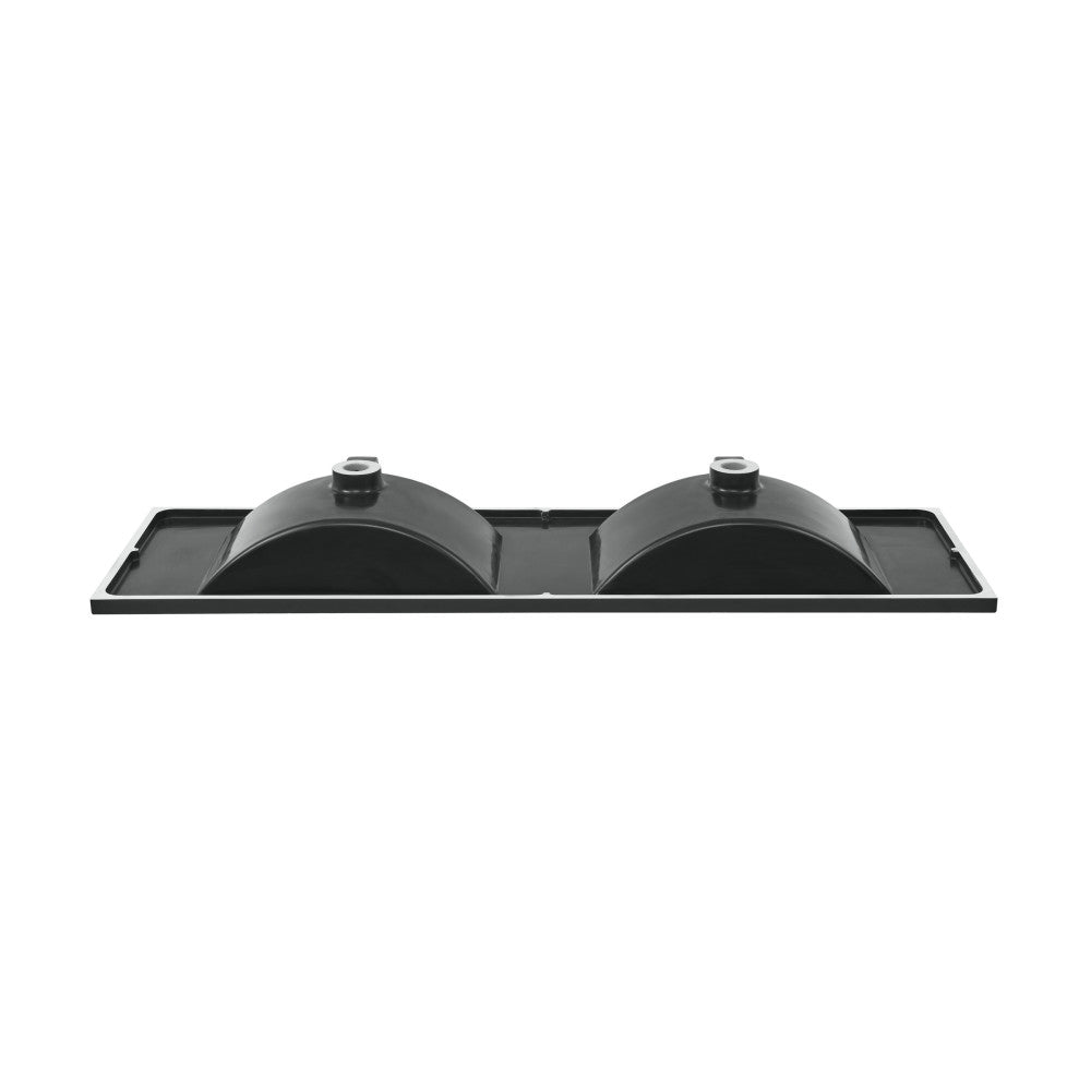 48" 3-Hole Centerset Double Basin Vanity Sink Top in Matte Black