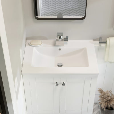 24" Ceramic Vanity Top with Single Faucet Hole
