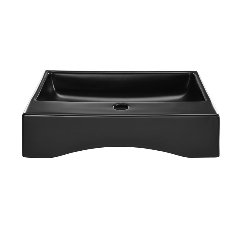 Claire 20 Rectangle Ceramic Vessel Sink, Matte Black