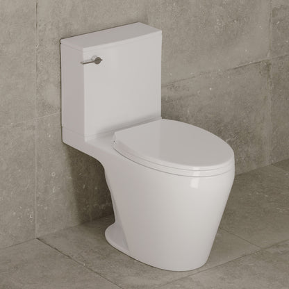 Carlton Belmont Semi-Skirted Two-Piece 12" Rough-in 1.28 GPF Left-Hand Flush Elongated Toilet in Glossy White