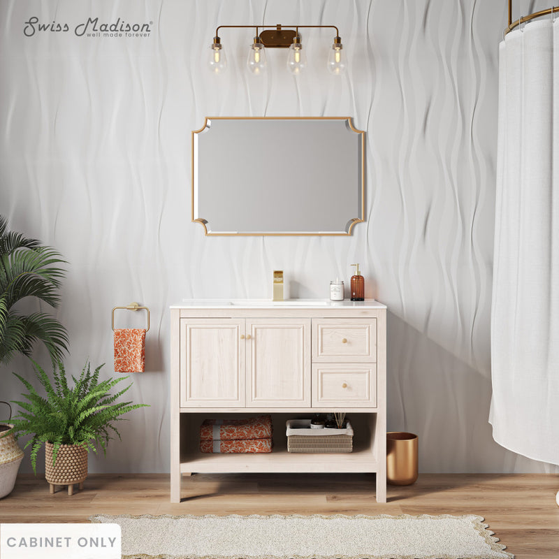 Château 36" Freestanding Bathroom Vanity Cabinet without Top in White Oak