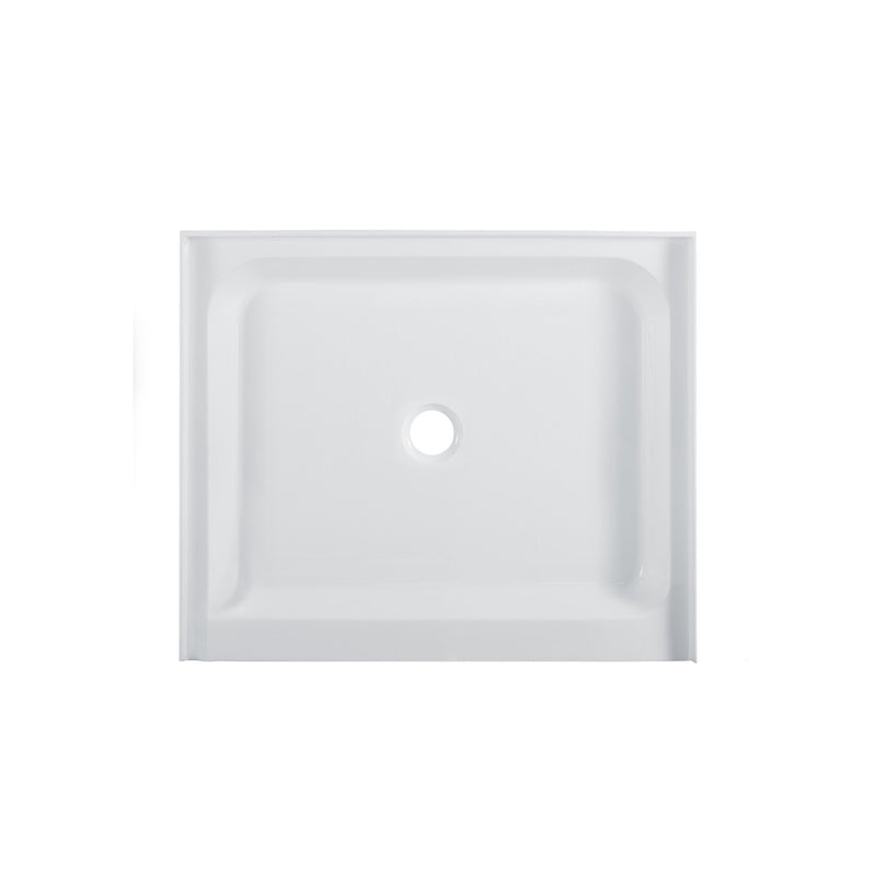 Voltaire 42" x 36" Acrylic White, Single-Threshold, Center Drain, Shower Base