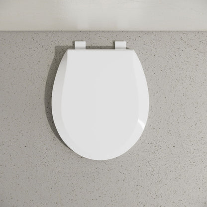 Round Toilet Seat with Toddler Seat Built In, Family Toilet Seat in Glossy White