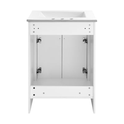 Burdon 24" Freestanding Bathroom Vanity in White with 3-Hole Centerset Sink Top