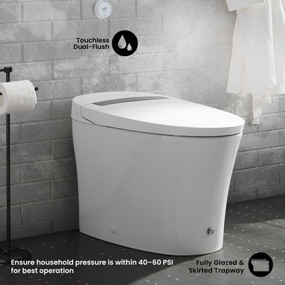 Viro Smart Tankless Elongated Toilet, Touchless Vortex™ Dual-Flush 1.1/1.6 gpf