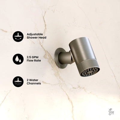 Lumiere 2-Spray Patterns 2.5 GPM Wall Mount Fixed Shower Head in Brushed Nickel