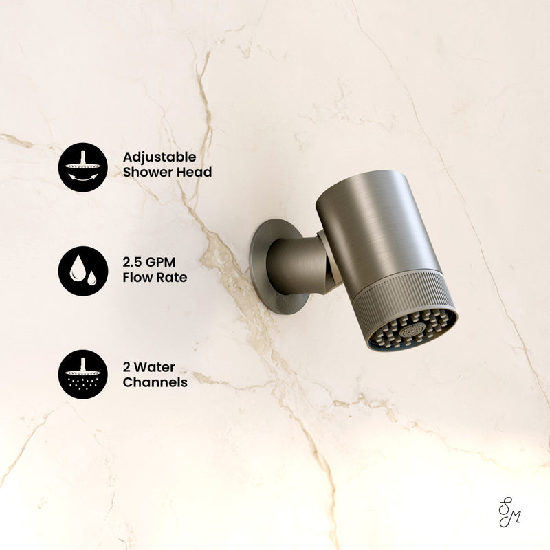 Lumiere 2-Spray Patterns 2.5 GPM Wall Mount Fixed Shower Head in Brushed Nickel