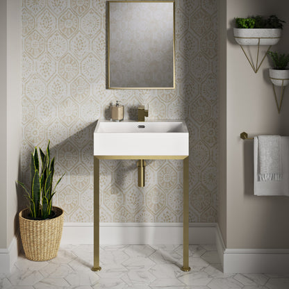 Concorde 24" Rectangle Console Sink with Brushed Gold Legs
