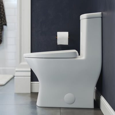 Sublime II One-Piece 10" Rough-in 1.1/1.6 GPF Dual Top Flush Round Compact Toilet in Glossy White